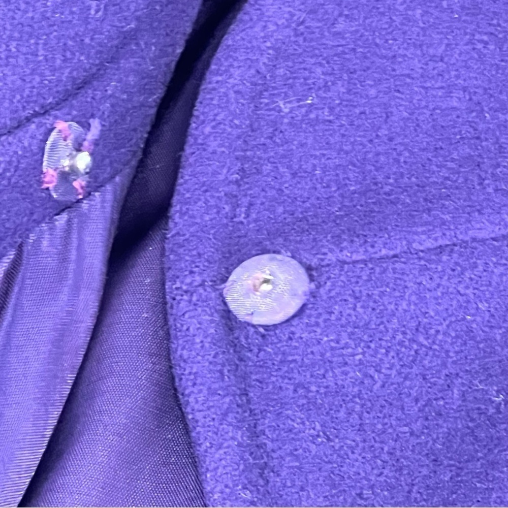 VINTAGE RUTLAND Purple Wool Cape Coat Women's Size 1X - Picture 7 of 16